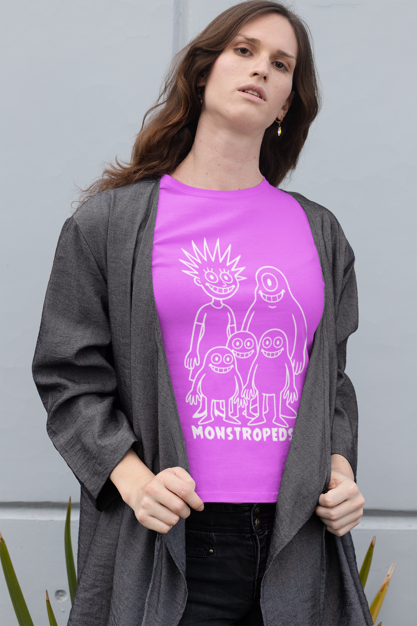 Monstropeds Graphic Unisex Softstyle T-Shirt, Unique Cartoon Print Tee, Casual Wear, Gift for Kids and Teens, Fun Halloween Shirt, Quirky